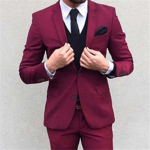 Image of Beige Mens Suits Three Piece Jacket Pants Vest Custom Slim Fit Male Blazer Wedding Groom Tuxedos men suit