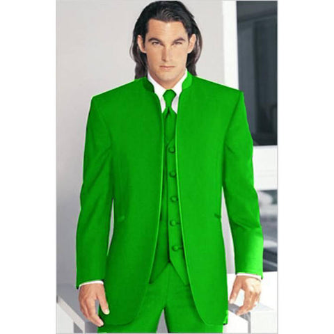 Image of Beige Mens Suits Three Piece Jacket Pants Vest Custom Slim Fit Male Blazer Wedding Groom Tuxedos men suit